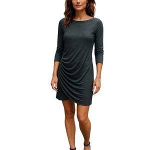 Banana Republic‎ Gray Dress Ruched Long Sleeve Casual Dress Size S